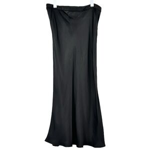 ABLE Black Minimalist Classic Satin Midi Maxi Skirt sz XL